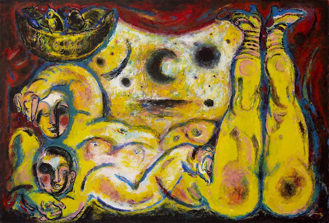 1996 - Jose Garcia Ocejo, Eclipse, temple sobre cartón, 102 x 152 cms