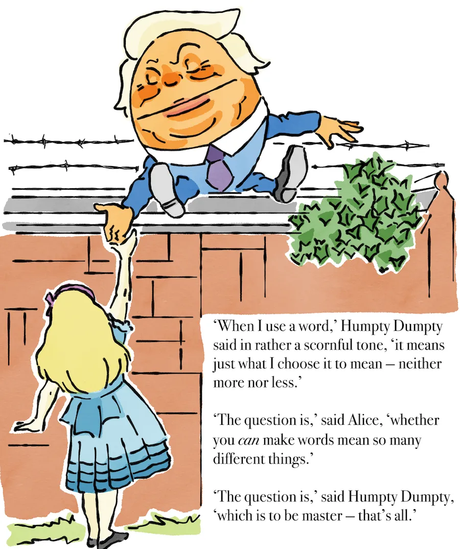 Trump como Humpty Dumpty de la paz