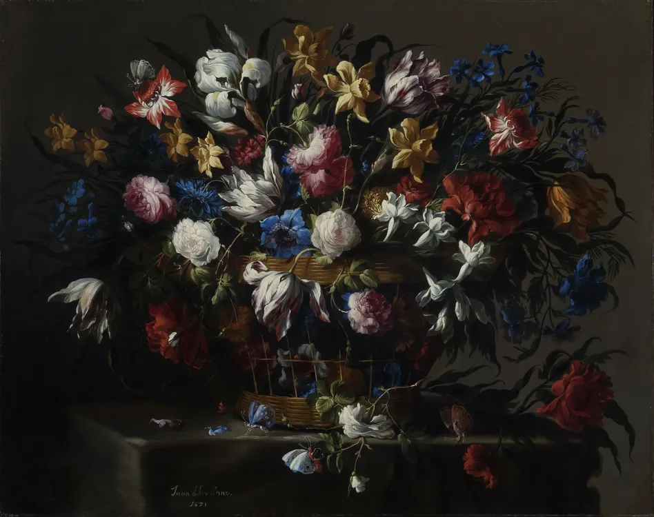 _Canastilla de flores. Juan de Arellano