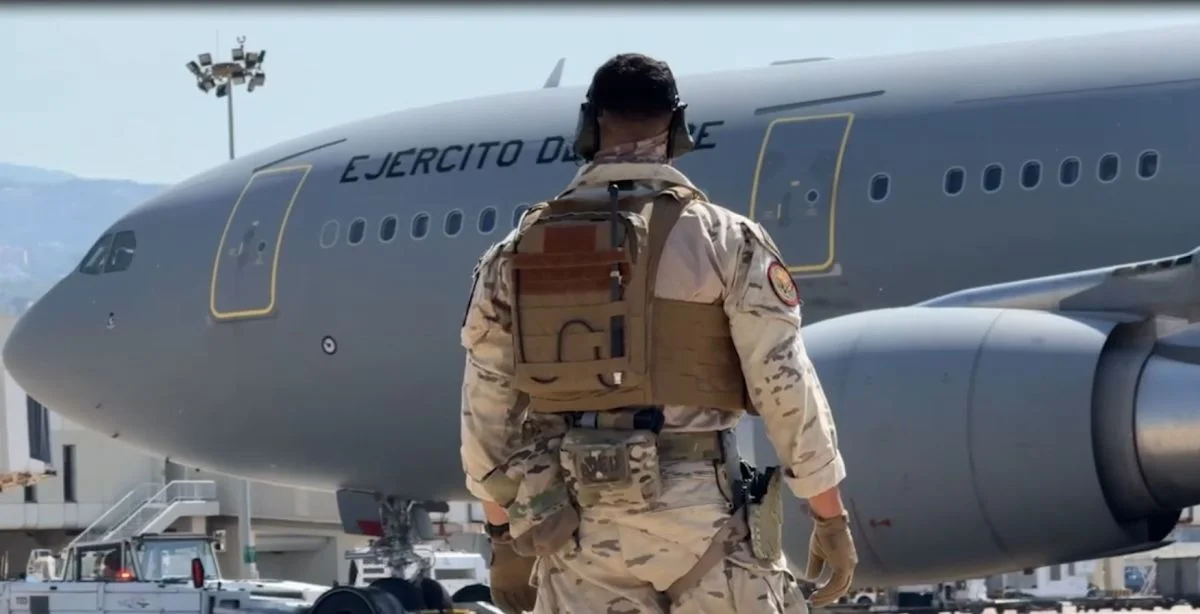 Un miembro del 'Air Mobile Protection Team' del EADA en el Aeropuerto de Beirut en 2024 | Imagen del MDE