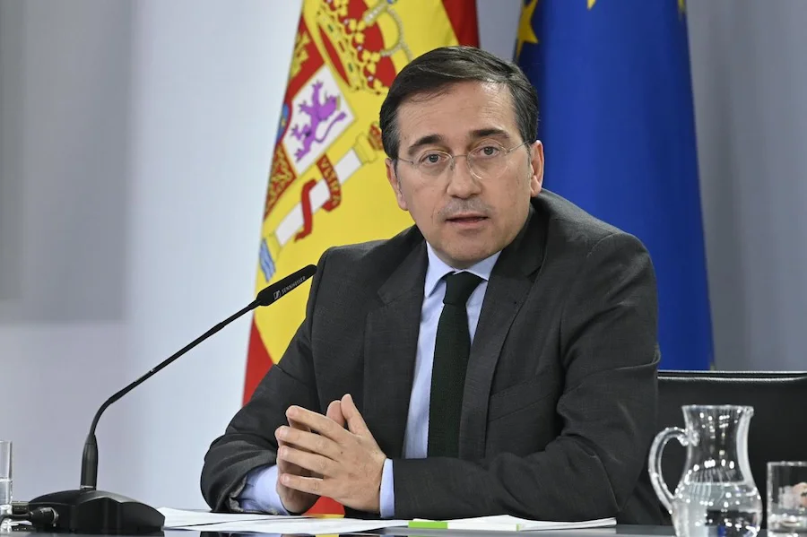 Albares en una rueda de prensa | Foto del Pool Moncloa