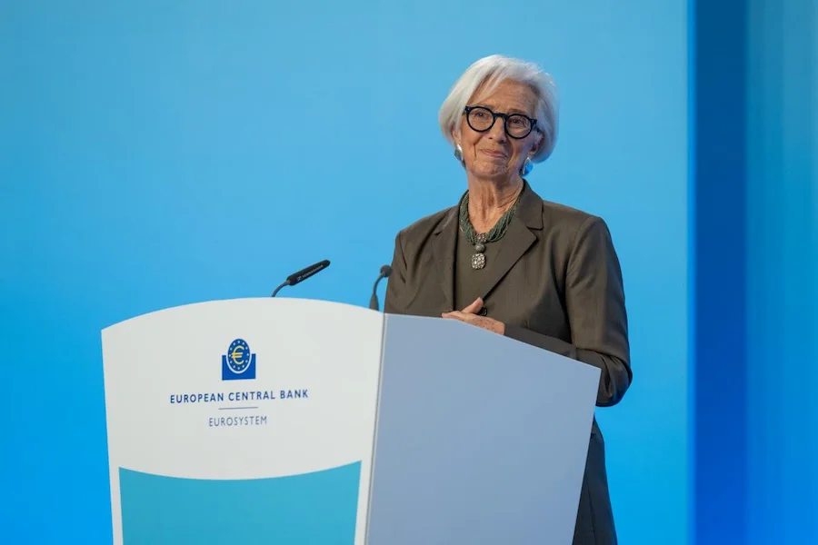 Christine Lagarde durante una rueda de prensa | Foto del BCE/Felix Schmitt