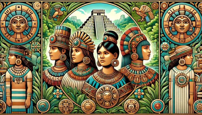 DALL·E-2025-01-02-10.15.52-An-emblem-representing-the-diversity-and-strength-of-indigenous-cultures-featuring-four-distinct-female-figures-from-different-Mesoamerican-tradition-820x469-1