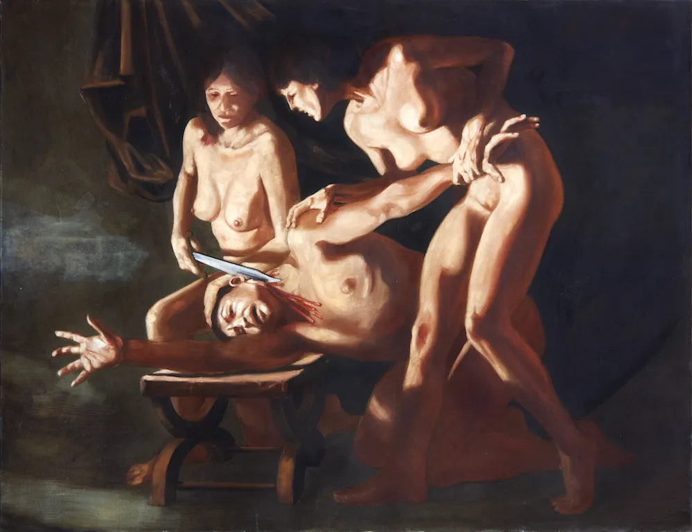1999 - Luciano Spanó, Judith y Holofernes, óleo sobre tela, 150 x 170 cm